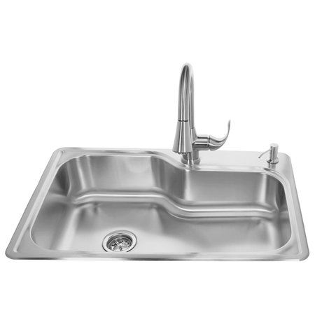 Wastemaid Sink, 3-Bolt Mount, Brushed Nickel Finish 60-WM-1000-75-D